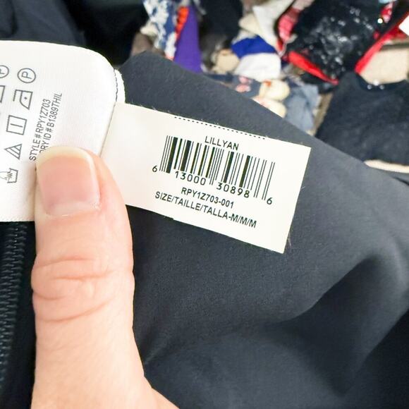 NWT BCBGMaxAzria Black Faux Leather Asymmetric Top Women's Size M One Shoulder - Picture 9 of 12